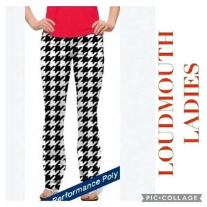 NEW Loudmouth Ladies Oakmount Houndstooth Stretchtech Golf Pants Size 4